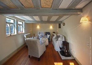 Living room. Restored ceiling by professional restorer.