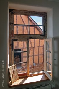 This window is even older than 1728. Windows were very valuable back then. This window was brought into the house.