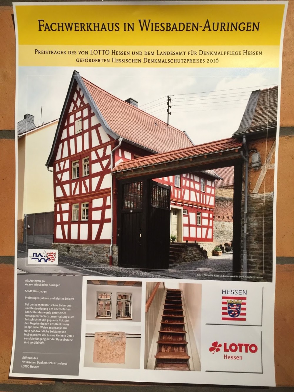 Award Poster about our project in Wiesbaden-Auringen
